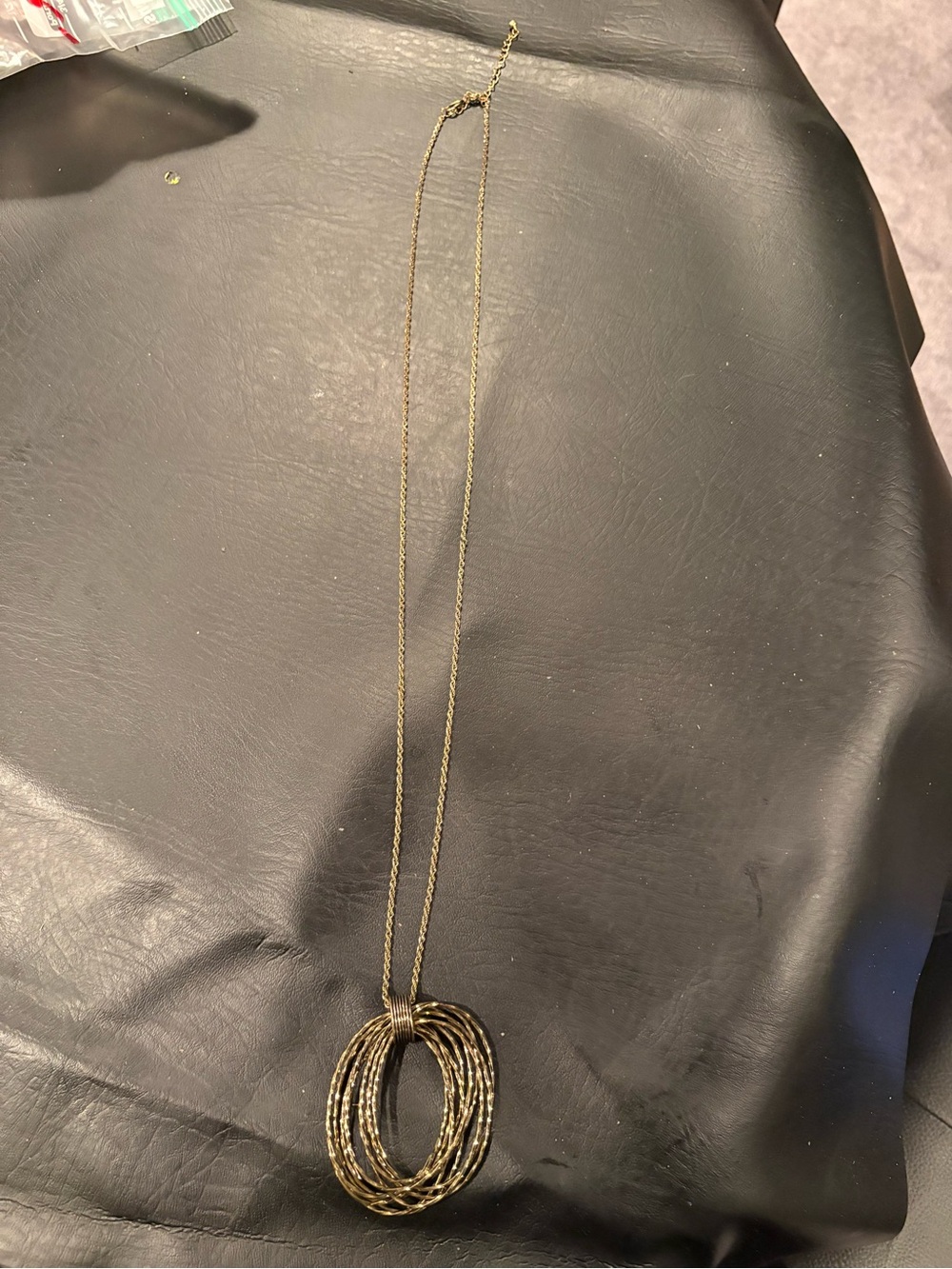 Gold Multi-Ring Pendant Necklace - Women Jewelry
